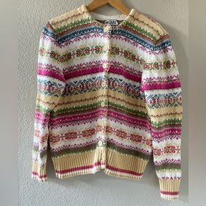 Vintage Tiara international Y2K  fair isle knit cardigan M